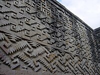 Another view of the intricate Mixtec mosaics at Mitla