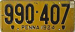 Номерной знак Пенсильвании 1924 года 990-407.jpg