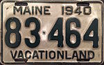 Номерной знак штата Мэн 1940 года. JPG