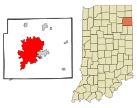 Letak Fort Wayne di Indiana