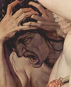 « Allégorie du triomphe de Vénus » (détail) par Angelo di Cosimo di Mariano dit Bronzino vers 1545. (définition réelle 2 536 × 3 104*)