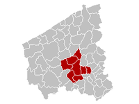okres Roeselare na mapě provincie Západní Flandry