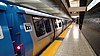 BART E cars at 19th Street Oakland station, March 2018.jpg