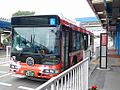 1番線で発車を待つ気仙沼線BRT（2015年7月5日）