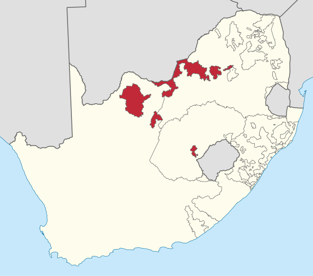 Ligging of Bophuthatswana