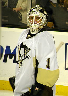 Photographie de Brent Johnson avec les Penguins de Pittsburgh