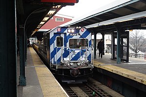 OL919 powers a work train on the BMT Jamaica line