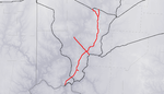 Route map of the Cincinnati, Lebanon and Northern Railway in 1918