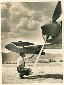 Cloud seeding at Corryong, Victoria Cessna 320 1966 Cloud seeding at Corryong, Victoria - Cessna 410 - Athol Hodgson, 1966.jpg