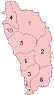 The parish divisions of Dominica