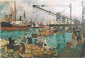 Le port de Calais (1917), oil, on canvas,