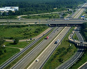 Autobahn interchange near Frankfurt, Germany