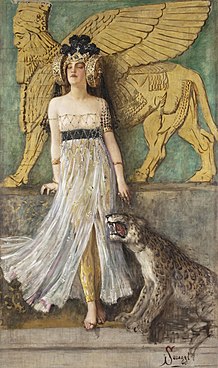 Drottning Semiramis, 1905, ett symbolistiskt verk av Cesare Saccaggi