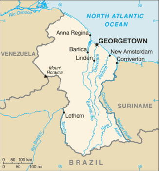 map of Guyana