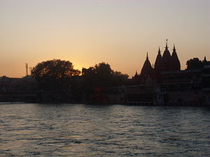 Ganga River in Haridwar, Uttaranchal, India. H...