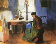 縫物する女性 (1890)、個人蔵