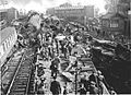 Wreckage from the Harrow and Wealdstone train crash