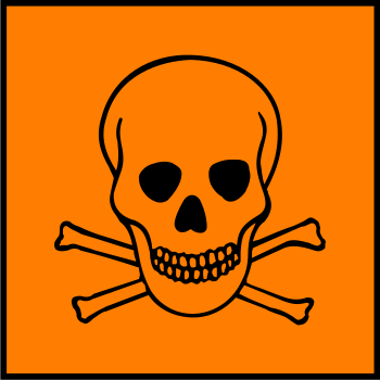 The hazard symbol for toxic/highly toxic subst...