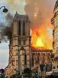 Die brennende Kathedrale Notre-Dame in Paris