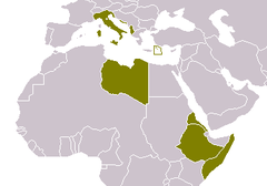Mapa Włoskiej Afryki Wschodniej