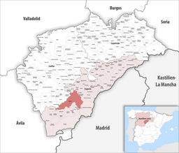 Kommunens läge i provinsen Segovia