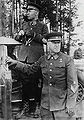 O então General-do-Exército Georgy Zhukov com o Marechal Semion Timoshenko durante manobras no Distrito Militar de Kiev, em 1940.