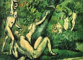 Paul Cézanne 1876–77, Bathers, oil on canvas, 15 x 19 cm, Private collection