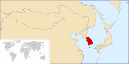 Localização do Coreia do Sul