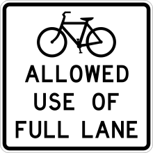 Bicycles Allowed Use Of Full Lane