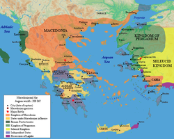 Greece and the Aegean World c. 200 BC. Macedonia and the Aegean World c.200.png