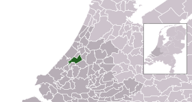 Highlighted position of Leidschendam-Voorburg in a municipal map of South Holland