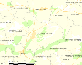 Mapa obce Oulchy-le-Château
