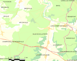 Mapa obce Ville-sous-la-Ferté