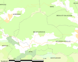 Mapa obce Bez-et-Esparon