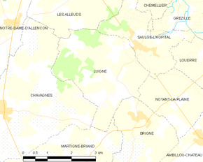 Poziția localității Luigné