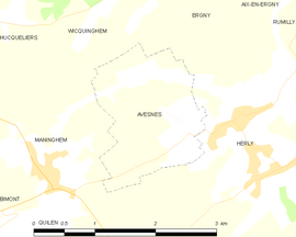 Mapa obce Avesnes