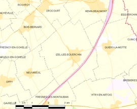 Mapa obce Izel-lès-Équerchin