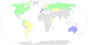 Map showing the number of riders from each nation in the 2015 Giro d'Italia