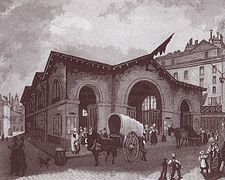 Mercado Blancs-Manteaux hacia 1820, París