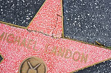 Michael Landon's slightly cracked star Michael Landon's star on the Walk of Fame.jpg