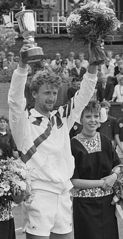 Miloslav Mečíř slaví titul na Dutch Open 1987