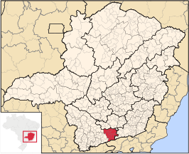 Ligging van de Braziliaanse microregio Andrelândia in Minas Gerais
