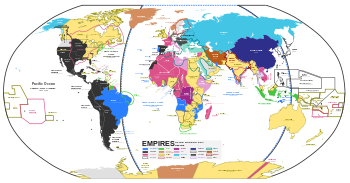Diachronic map of the main empires of the modern era (1492-1945) Modern Empires - en.svg