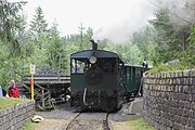 Dampflokomotive „Hellbrunn“ der ehemaligen SETG in der Endstation Erlaufsee