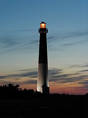 Barnegat Lighthouse, a classic coastal lighthouse built by George Meade on Long Beach Island New Jersey
