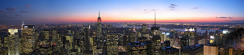 Midtown Manhattan, w oddali widoki na Brooklyn, Lower Manhattan i Jersey City