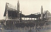 Nevill Ground's cricket pavilion after the arson attack