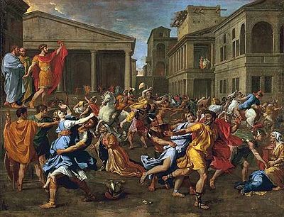 Nicolas Poussin, L'enlèvement des Sabines, 1637-38