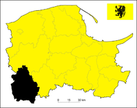 Okres Człuchów na mapě vojvodství