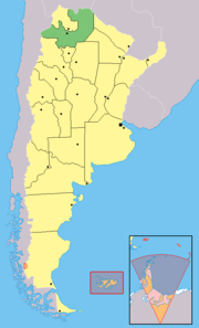 Localisation de la province de Salta en Argentine